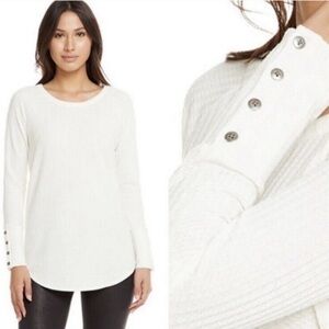 Chaser Women's Long Sleeve Waffle Thermal Tunic Sweater Top